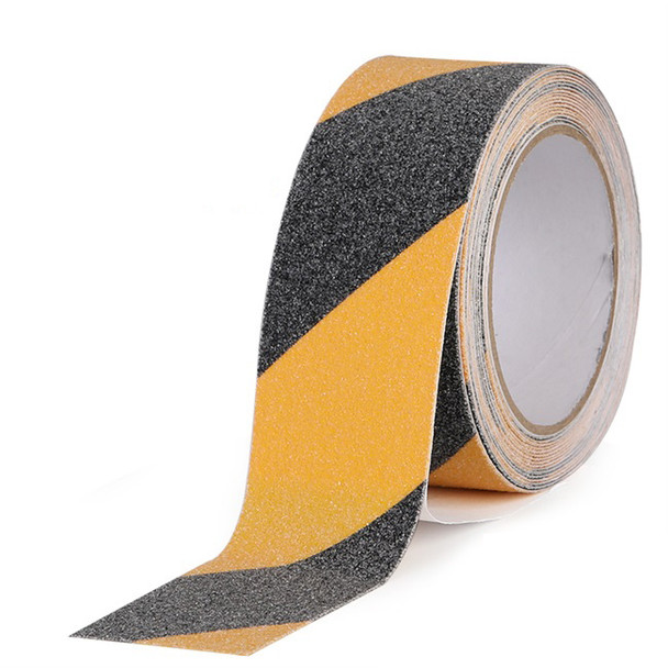 Non Slip Abrasive Tape Black/Yellow Hazard 50mm p/m (18.2 mt